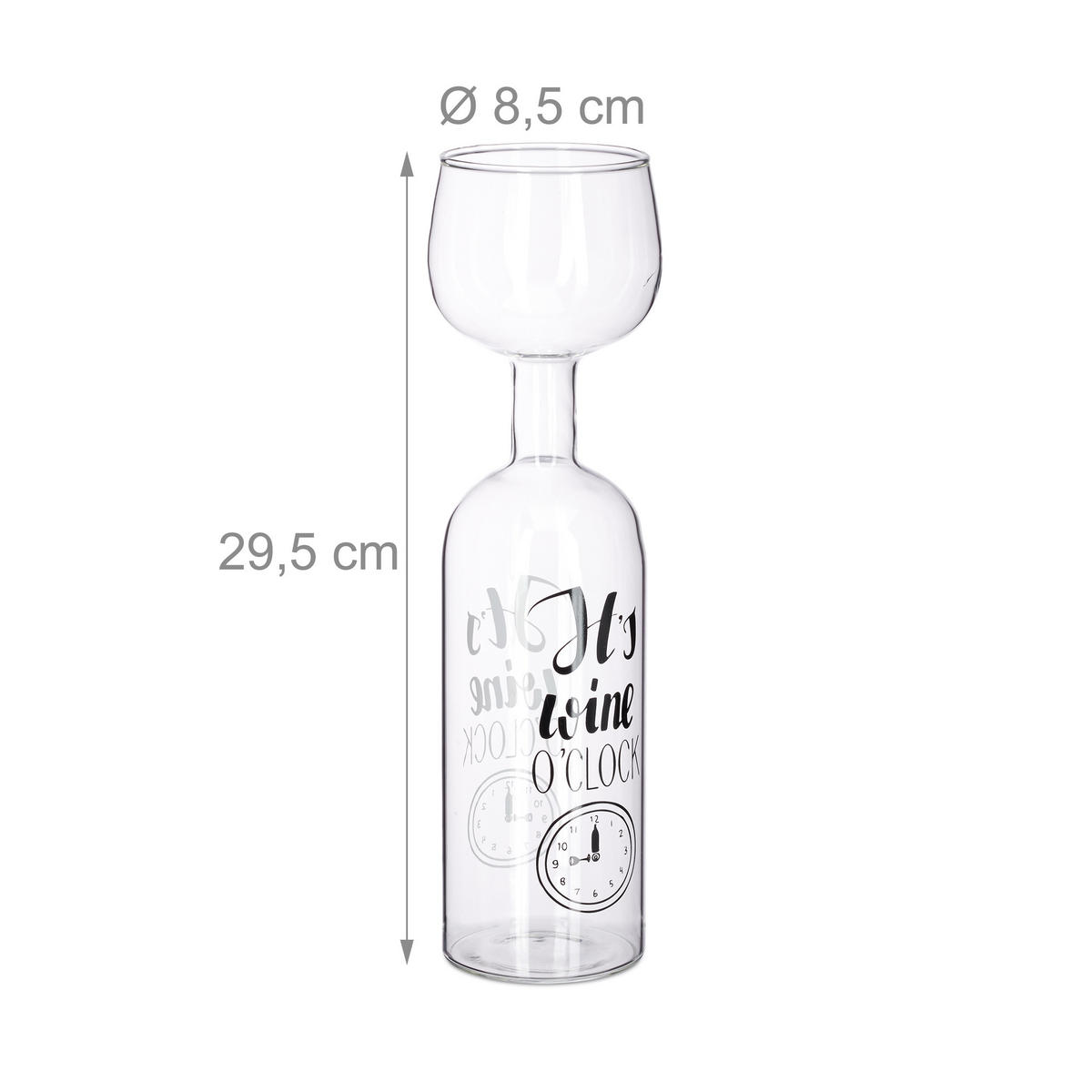 WEINFLASCHE - Transparent, Glas (0.75L) - Relaxdays