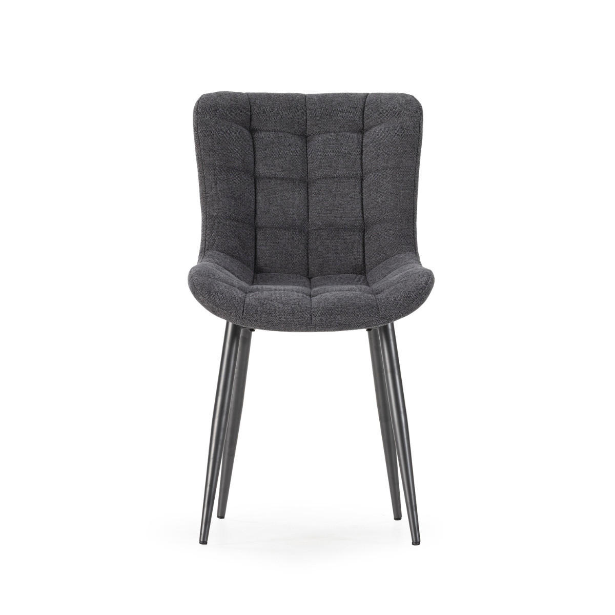 STÜHLE 4er-Set aus gesteppstem Stoff mit Metallfüßen 62/49,5/48 cm - Dunkelgrau, Textil (62/49.5/77.5cm) - Calicosy