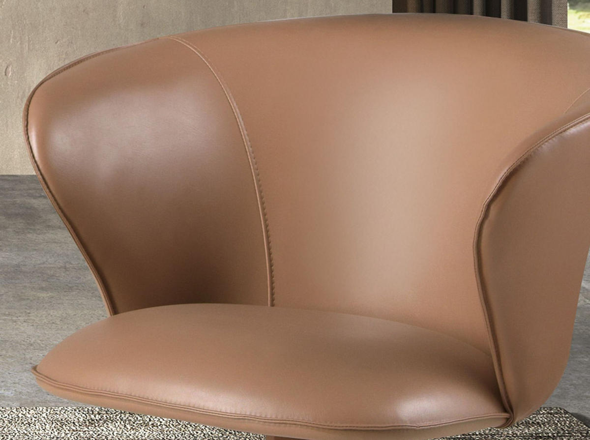 STUHL aus Kunstleder 65/65/79 cm - Beige/Braun, Leder/Textil (65/79/65cm) - ANGEL CERDA