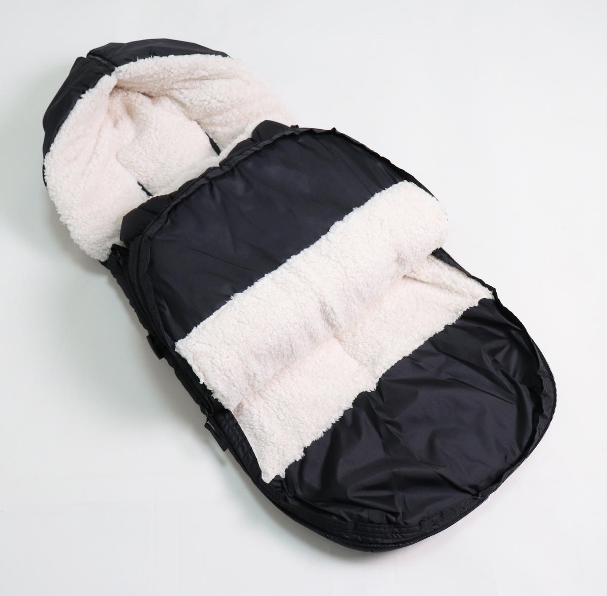 KINDERWAGEN-FUSSSACK XL TOO, black/creme - Schwarz Hochglanz, Textil (46/10/105cm) - Kaiserbaby