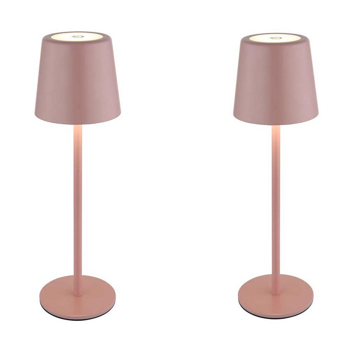 LED TISCHLEUCHTE Metall Rosa 2x - Rosa, Metall (8.5/8.5/28cm) - Globo Lighting