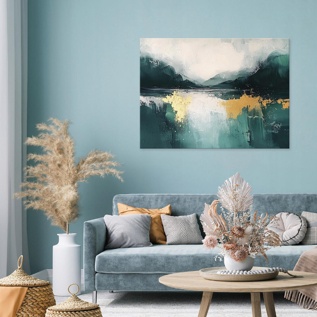 LEINWANDBILD Abstrakt Gold Modern 100x70 - Multicolor, Holzwerkstoff (100/70cm) - Wallarena