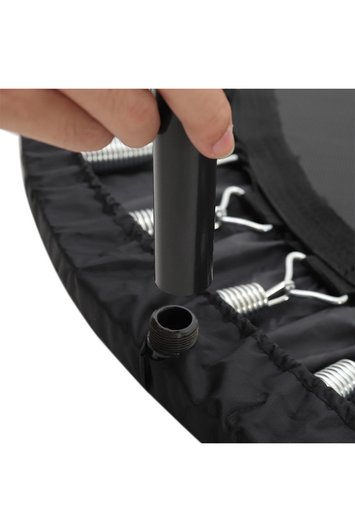 38-ZOLL-INDOOR-FALTTRAMPOLIN aus Stahl, Oxford-Gewebe, Federn in Schwarz 96 cm Durchmesser x 25.5 cm Höhe - Schwarz, Metall (96/96/25.5cm) - Livingandhome