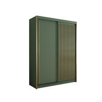 KLEIDERSCHRANK Tiara 150 Grün, Schiebeschrank - Grün, Holzwerkstoff (150/216/62cm) - Bettso