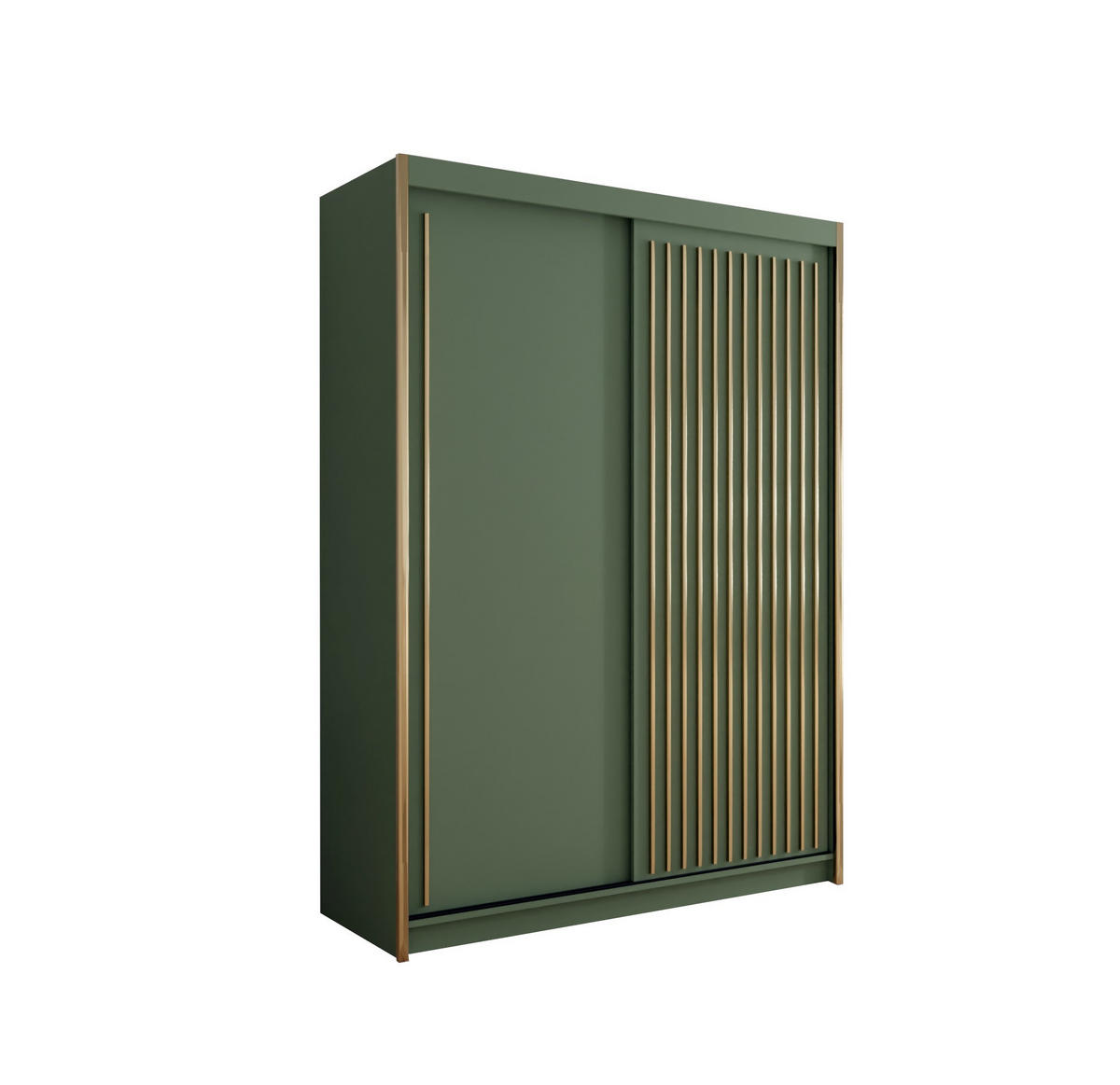KLEIDERSCHRANK Tiara 150 Grün, Schiebeschrank - Grün, Holzwerkstoff (150/216/62cm) - Bettso