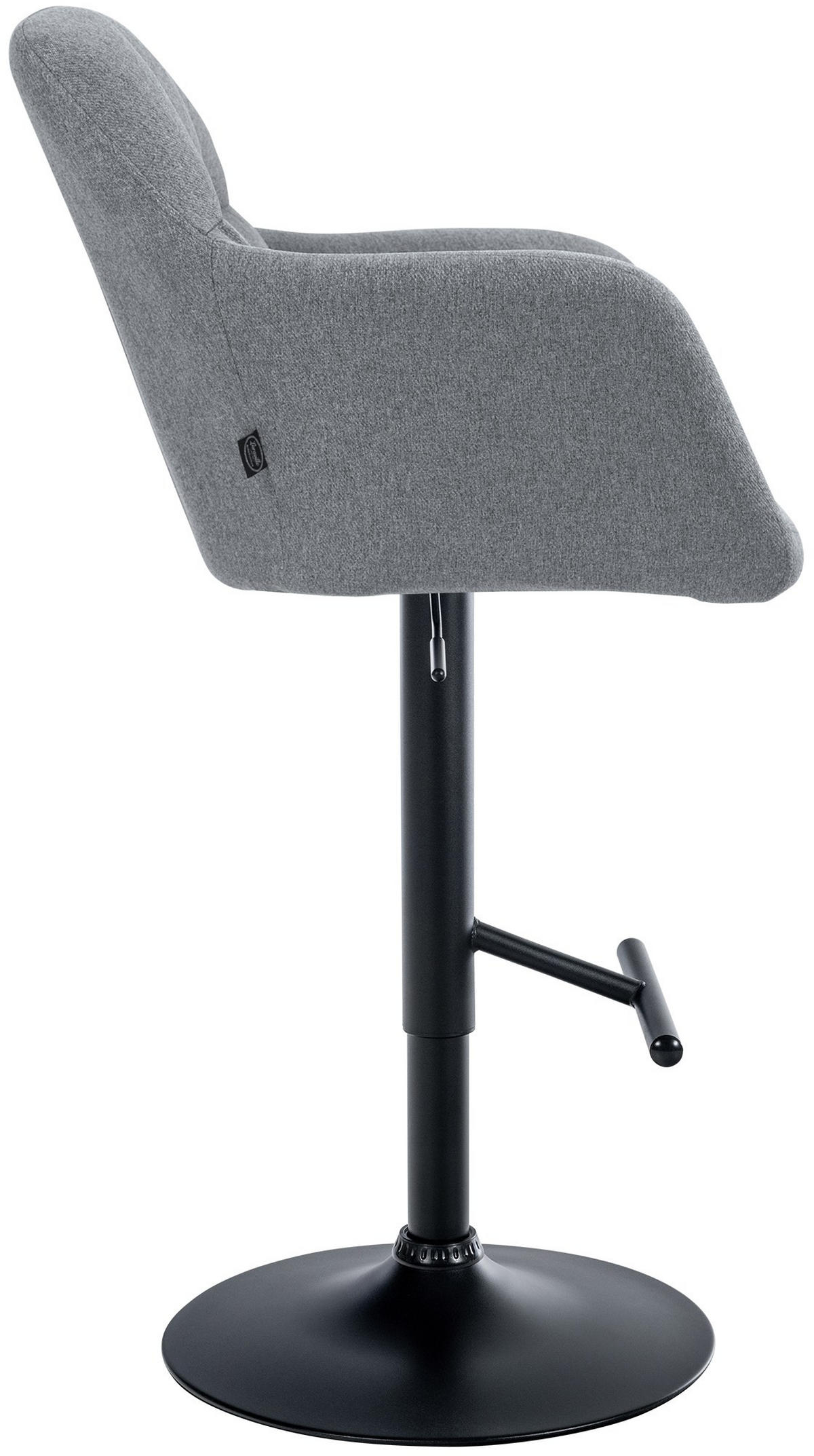 BARHOCKER Stoff grau - Schwarz/Grau, Textil (57/97/59cm) - CLP