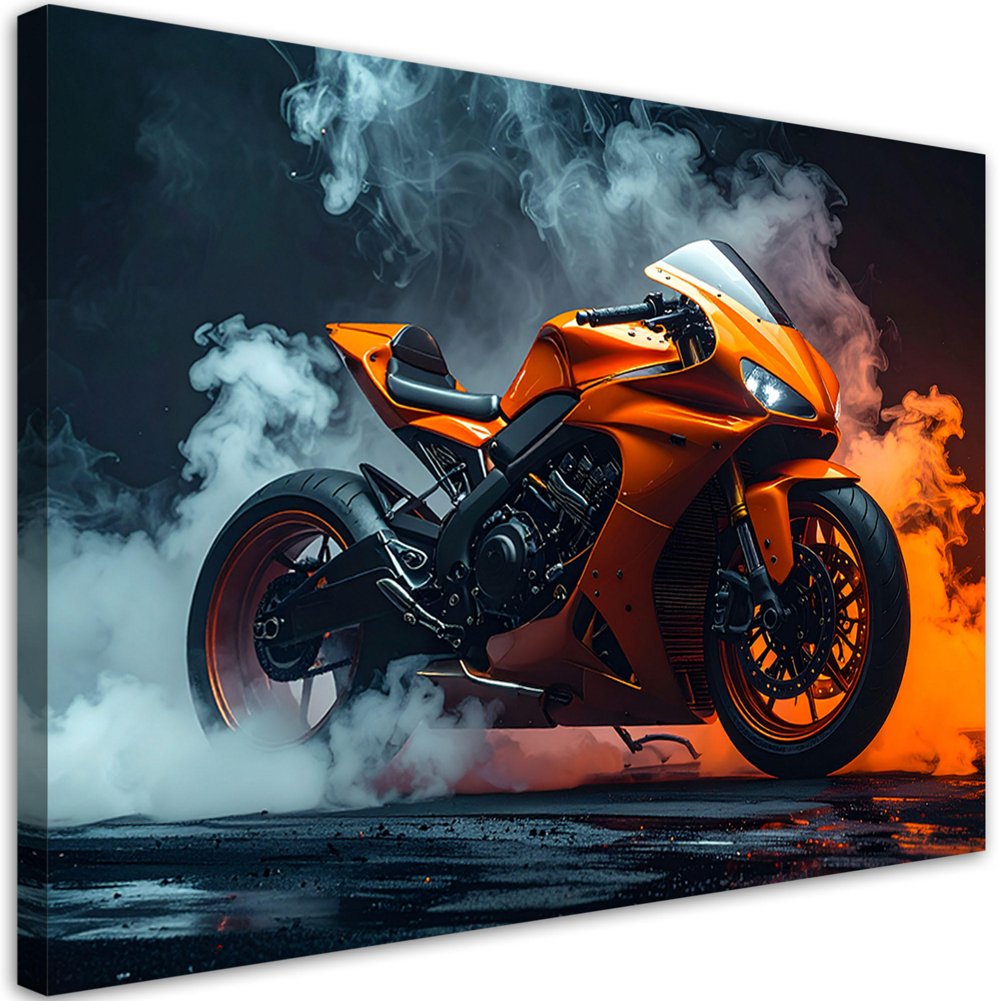 LEINWANDBILD Kraftfahrzeuge 100x70cm - Orange, Textil (100/70cm) - Feeby