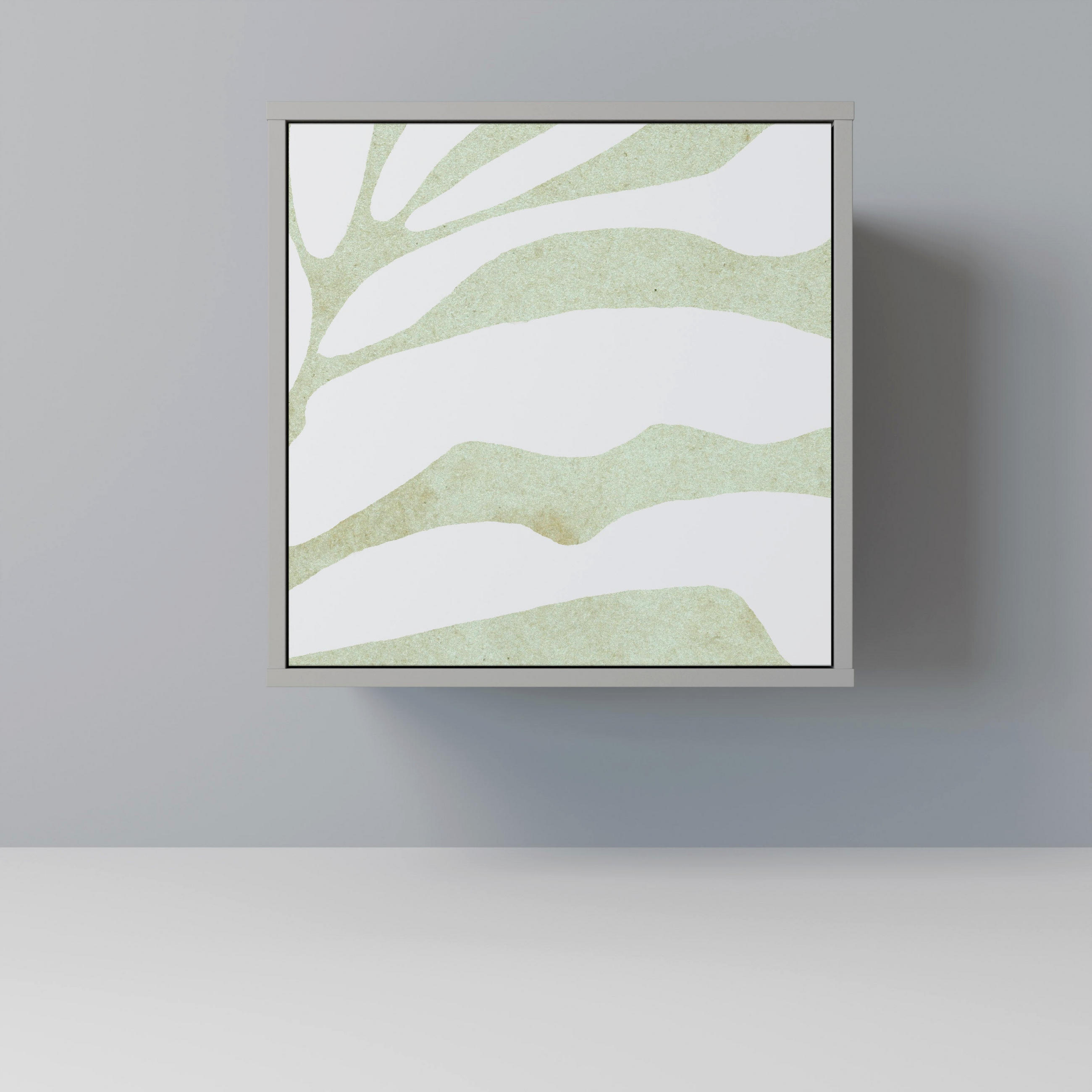 SIDEBOARD BOTANICAL SPARK, Grau, 57,5x42x57,5 cm, Ohne Füße - Multicolor/Grau, Holzwerkstoff (57.5/57.5/42cm) - SpaceRebels
