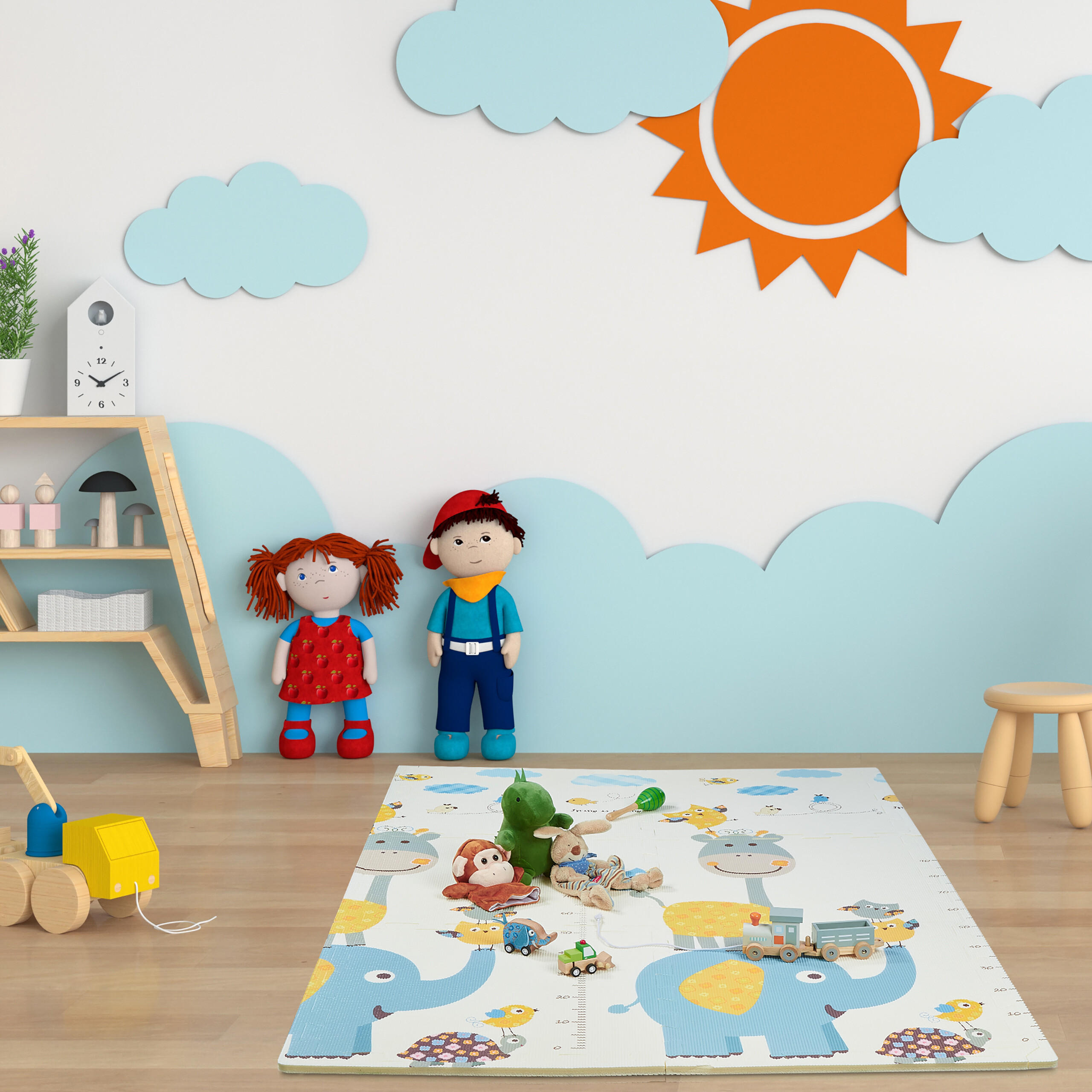 PUZZLEMATTE - Multicolor, Kunststoff/Textil (120/175cm) - Relaxdays