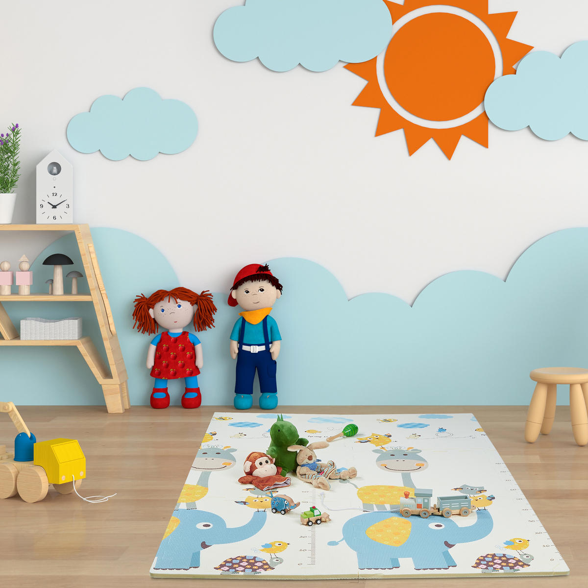 PUZZLEMATTE - Multicolor, Kunststoff/Textil (120/175cm) - Relaxdays