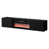 TV-LOWBOARD Lara mit Kamin - Schwarz, Holzwerkstoff (183/37/35cm) - MIRJAN24