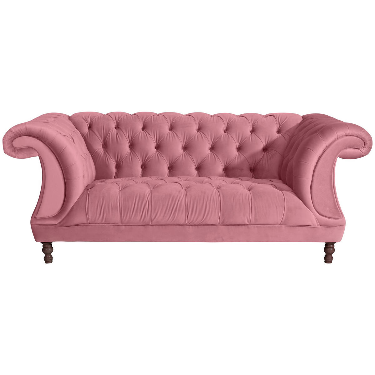 CHESTERFIELD Sofa 2-Sitzer Kaylin Samtvelours rosé - Rosa, Kunststoff (200/80/100cm) - 58aufmkessel