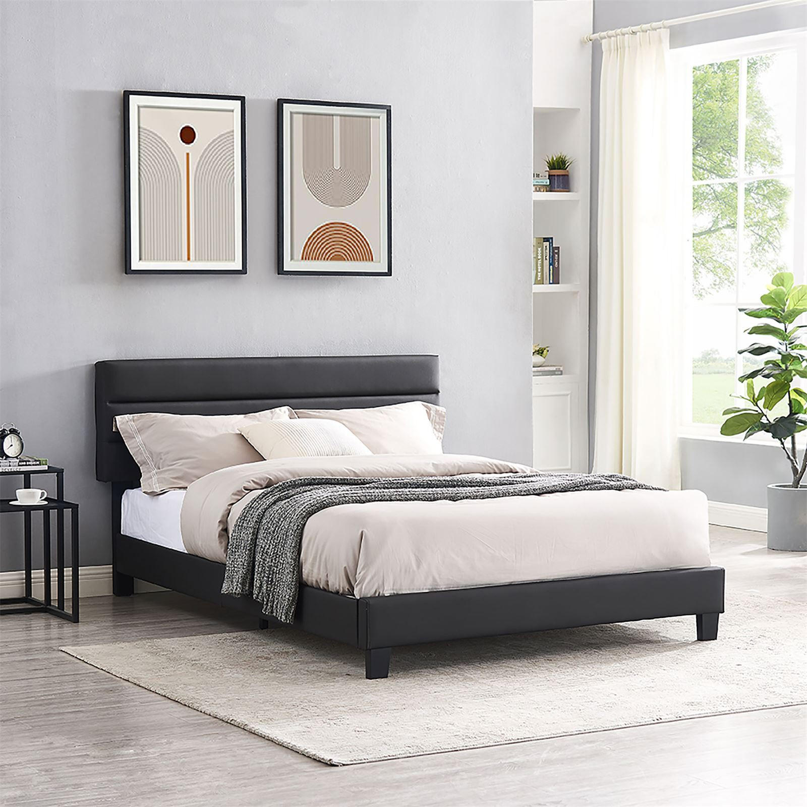 POLSTERBETT BEDFORD 140X200 CM - Schwarz, Textil (140/200cm) - CARO-Möbel