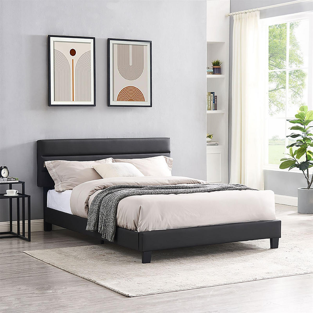 POLSTERBETT BEDFORD 140X200 CM - Schwarz, Textil (140/200cm) - CARO-Möbel