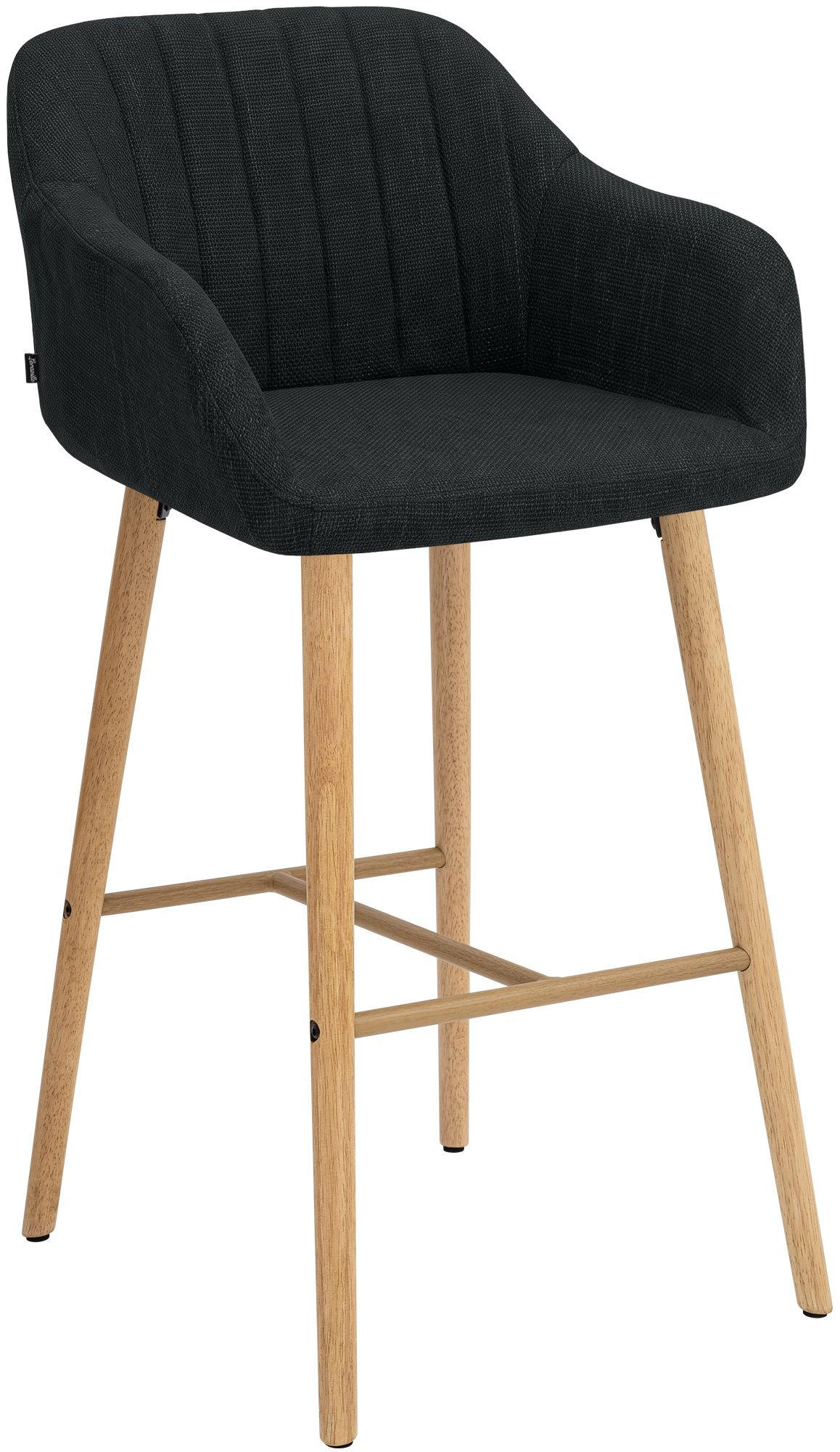 BARHOCKER Stoff Anthrazit - Eukalyptusholzfarben/Anthrazit, Textil (54/105/60cm) - CLP