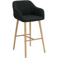 BARHOCKER Stoff Anthrazit - Eukalyptusholzfarben/Anthrazit, Textil (54/105/60cm) - CLP
