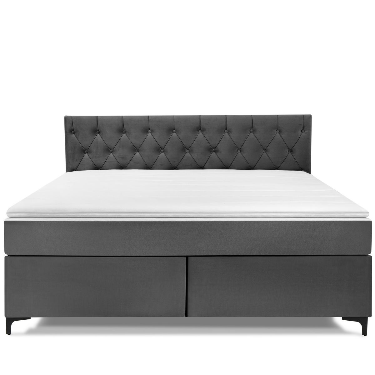 POLSTERBETT ARDEA, Anthrazit - Anthrazit/Schwarz, Holz/Holzwerkstoff (180/200cm) - KONSIMO®