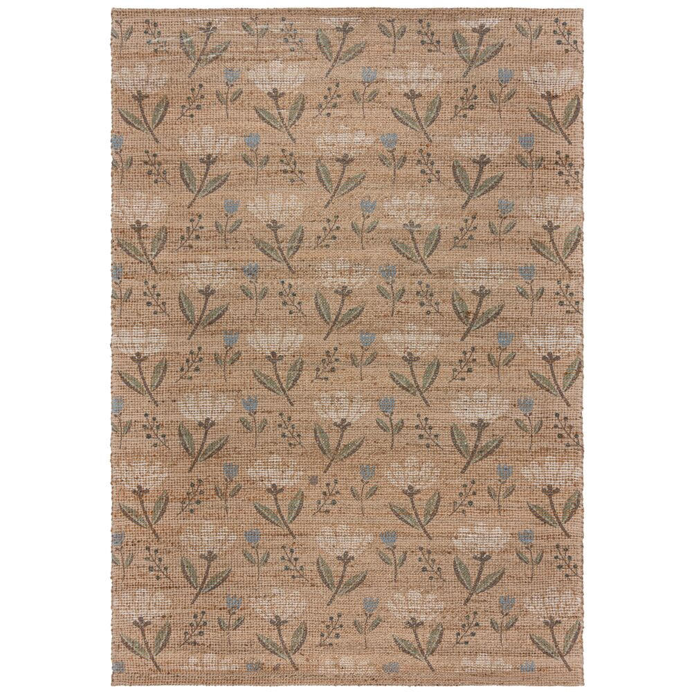TEPPICH Jute Floral-Design, handgewebt JED, Naturfarben 120x170 cm - Naturfarben, Textil (120/170cm) - KADIMA DESIGN