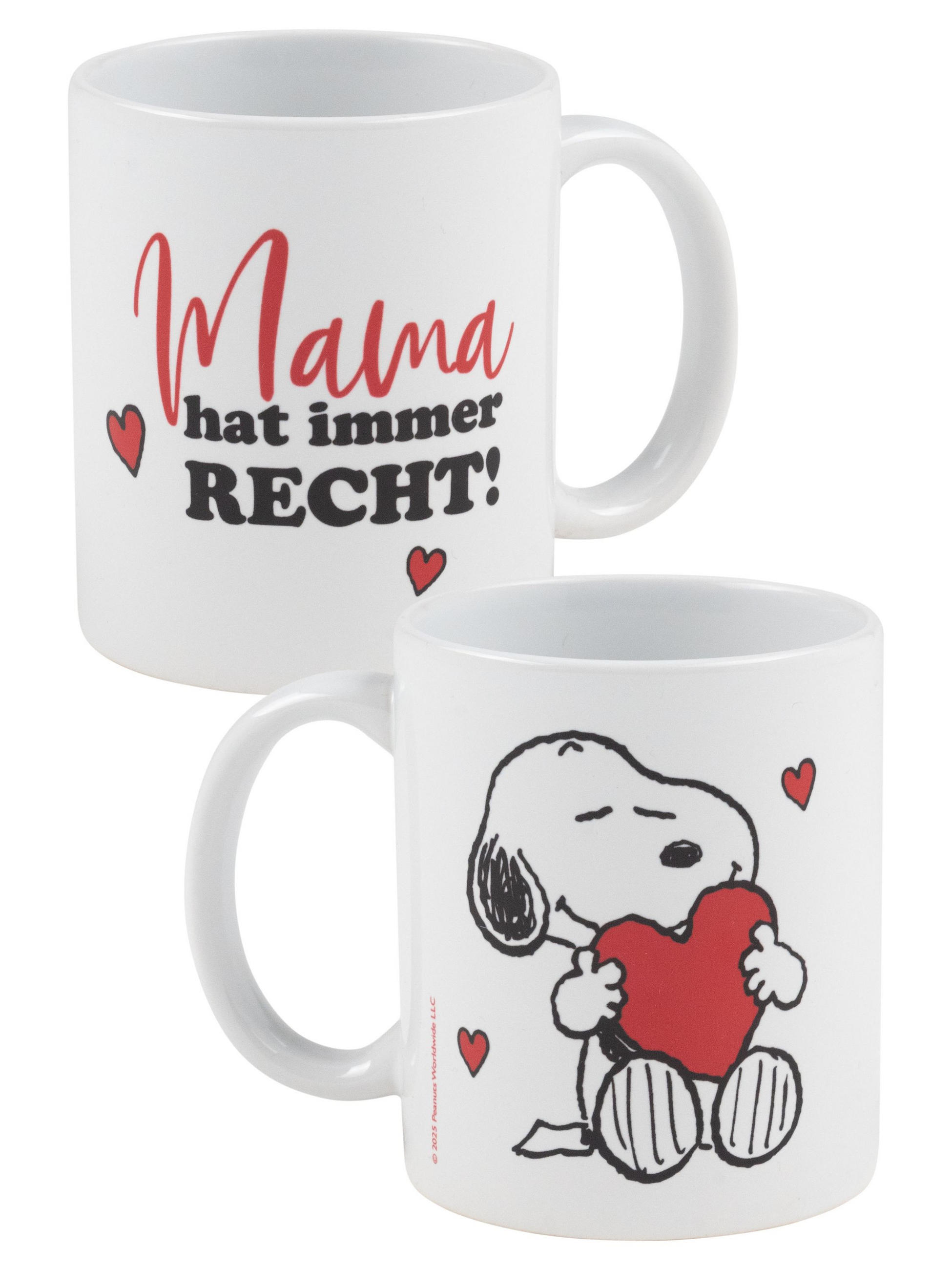 KAFFEEBECHER The Peanuts Snoopy Mama hat immer Recht! Weiß 320 ml - Weiß, Keramik (0.32L) - United Labels
