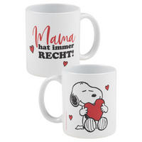 KAFFEEBECHER The Peanuts Snoopy Mama hat immer Recht! Weiß 320 ml - Weiß, Keramik (0.32L) - United Labels