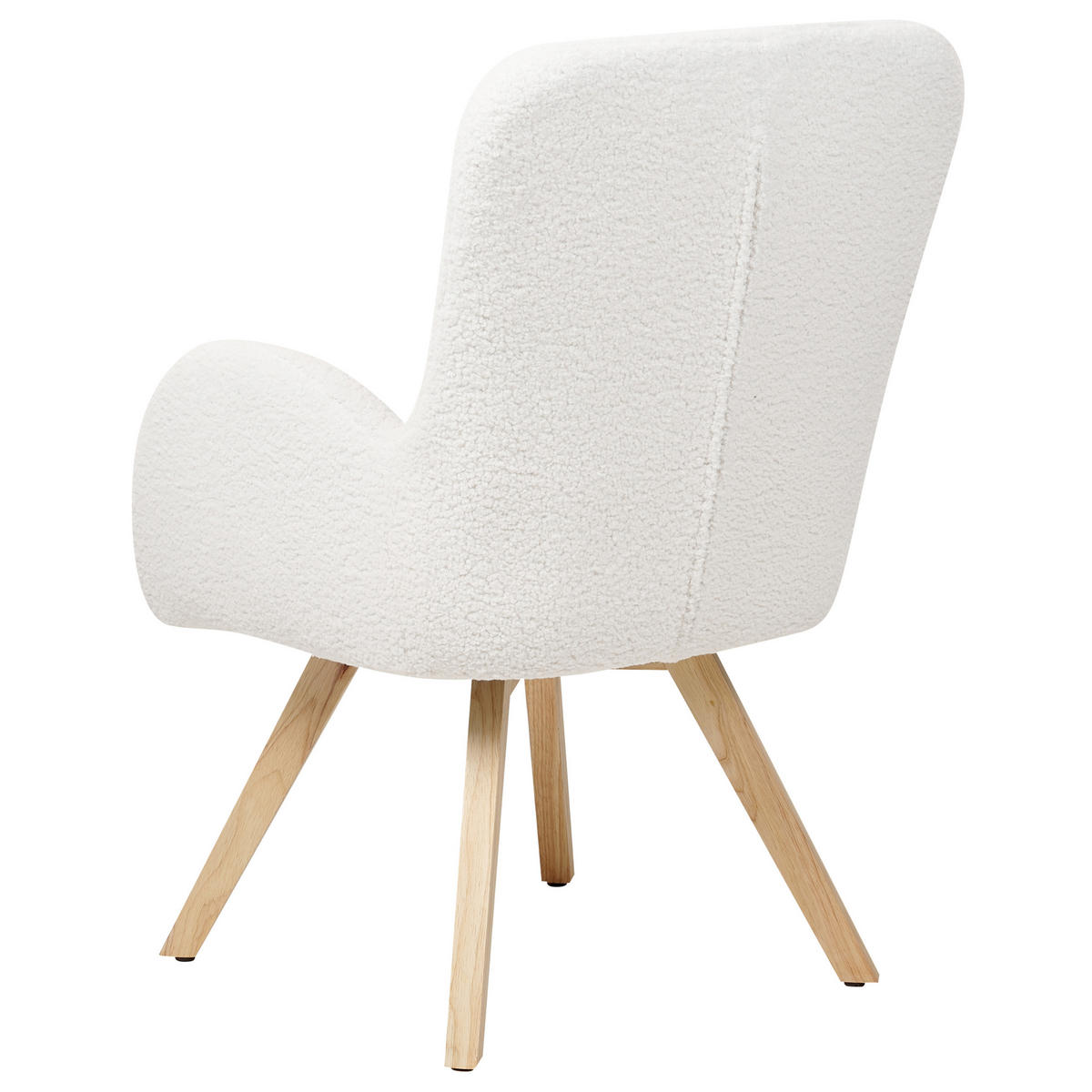 SESSEL Bouclé weiß/hellbraun Bjarn - Hellbraun/Weiß, Textil (60/90/55cm) - Beliani