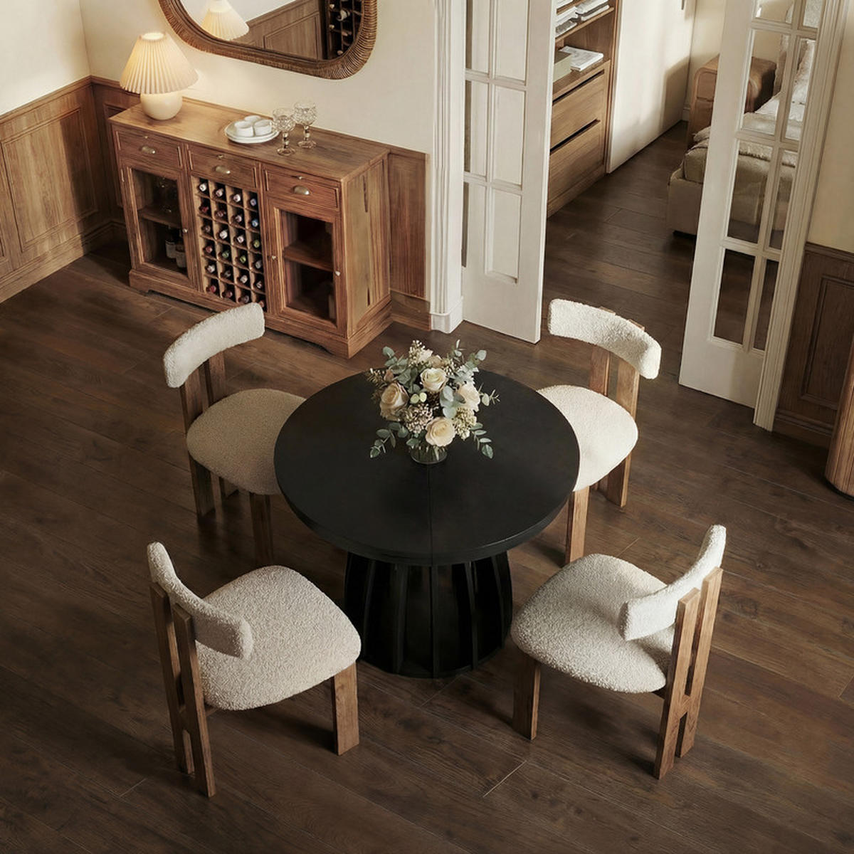 AUSZIEHTISCH VENO 100-180/76 cm Schwarz matt - Schwarz, Holzwerkstoff (100/100/76cm) - Idohome