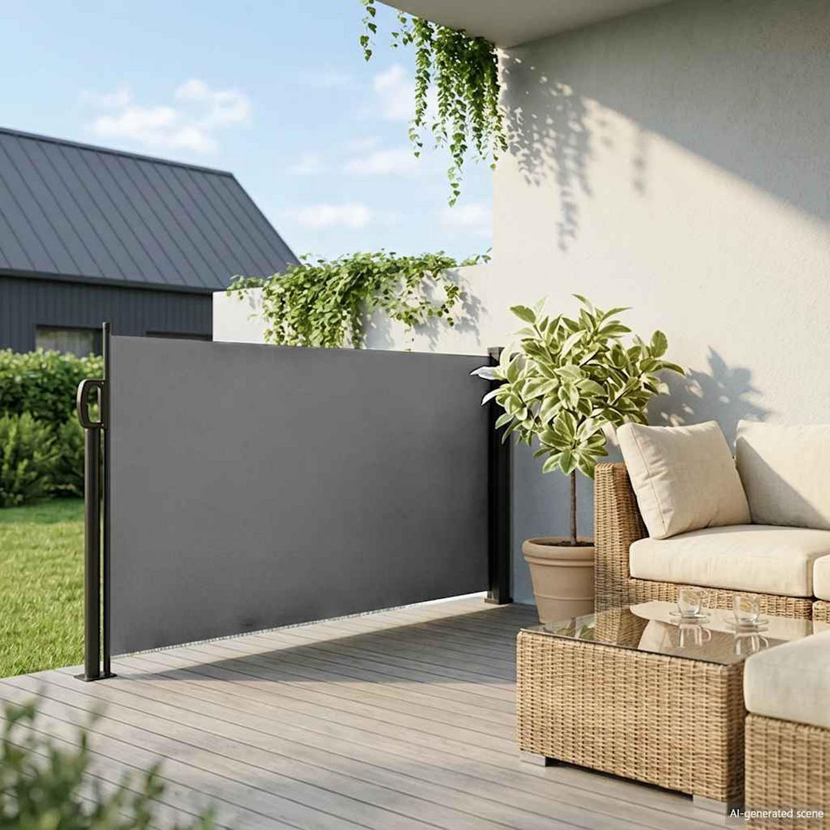 SEITENMARKISE Ausziehbare Anthrazit 100/300 Cm - Anthrazit, Textil (100/300cm) - vidaXL