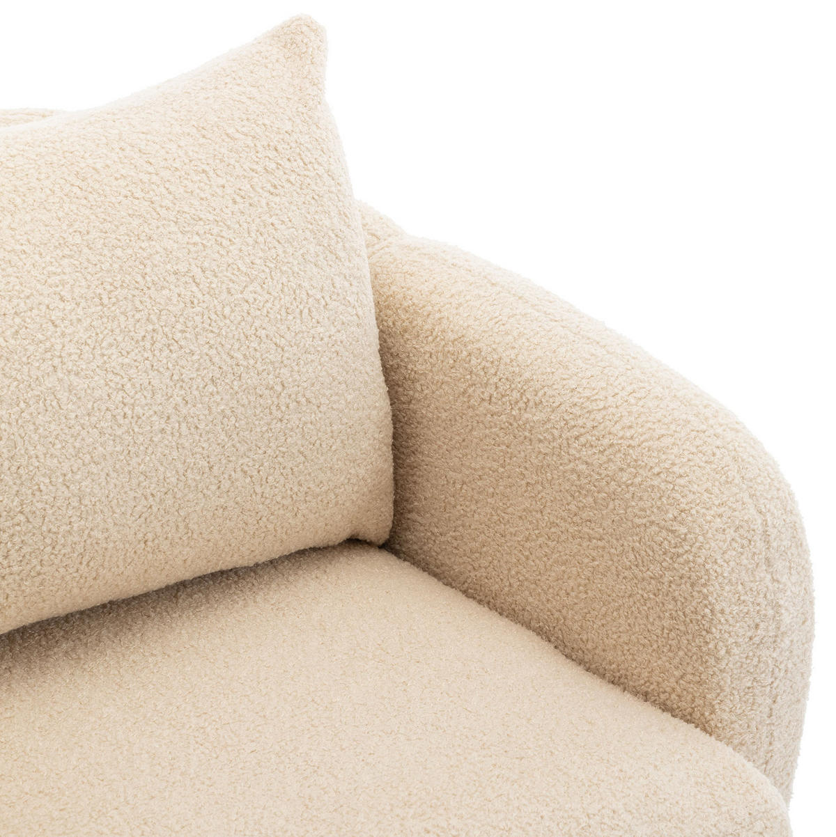 SESSEL 71/72/71 cm Beige aus Teddy mit Kissen - Beige, Textil (72/71/71cm) - OKMYHOME