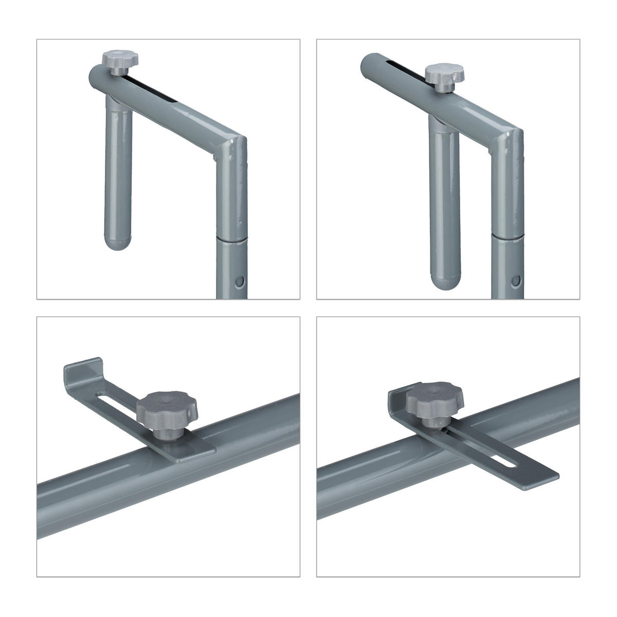 BALKONHÄNGETISCH - Grau, Kunststoff/Metall (60/59.5/84cm) - Relaxdays