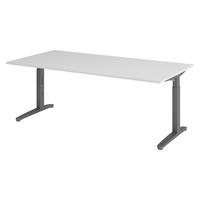 SCHREIBTISCH Serie-XB 100/200/74 cm in Grau/Graphitfarben - Graphitfarben/Grau, Holzwerkstoff (100/200/74cm) - bümö
