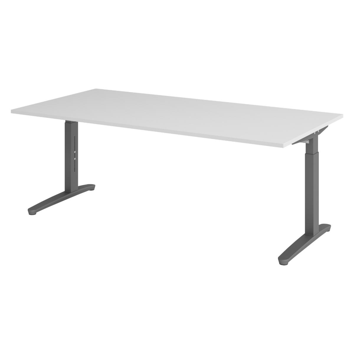 SCHREIBTISCH Serie-XB 100/200/74 cm in Grau/Graphitfarben - Graphitfarben/Grau, Holzwerkstoff (100/200/74cm) - bümö