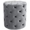 SITZHOCKER Bador Samt Grau Hocker Schlafzimmer - Grau, Textil (42/46/42cm) - DELUKE