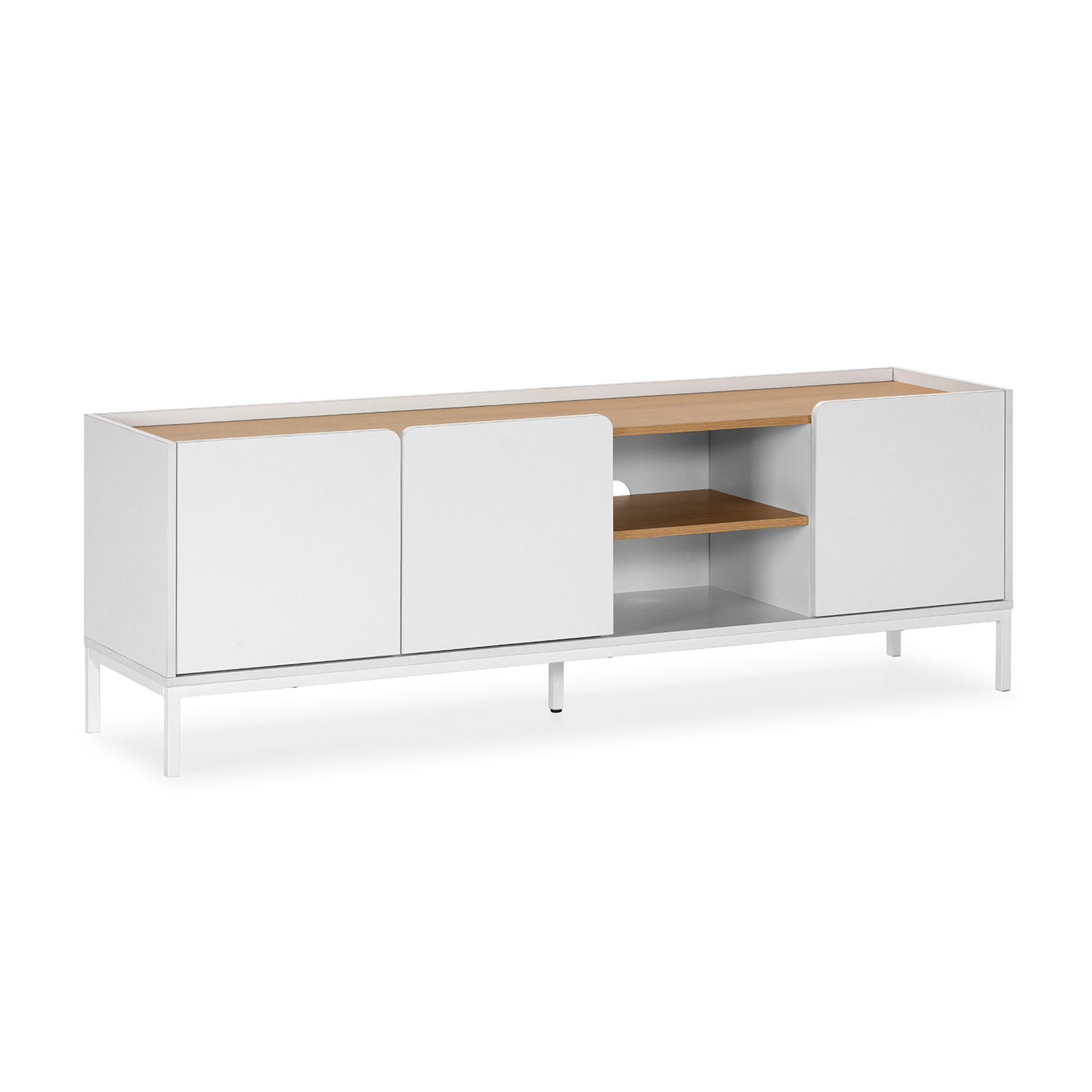 TV-ELEMENT Curva 3 türen Weiß - Weiß, Holzwerkstoff (160/55/40cm) - VS Venta-stock