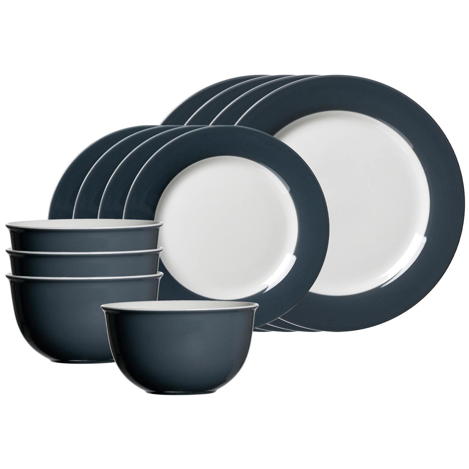 BASIC-SET Doppio Anthrazit 12er Set - Anthrazit, Keramik (1/1/1cm) - Ritzenhoff Breker