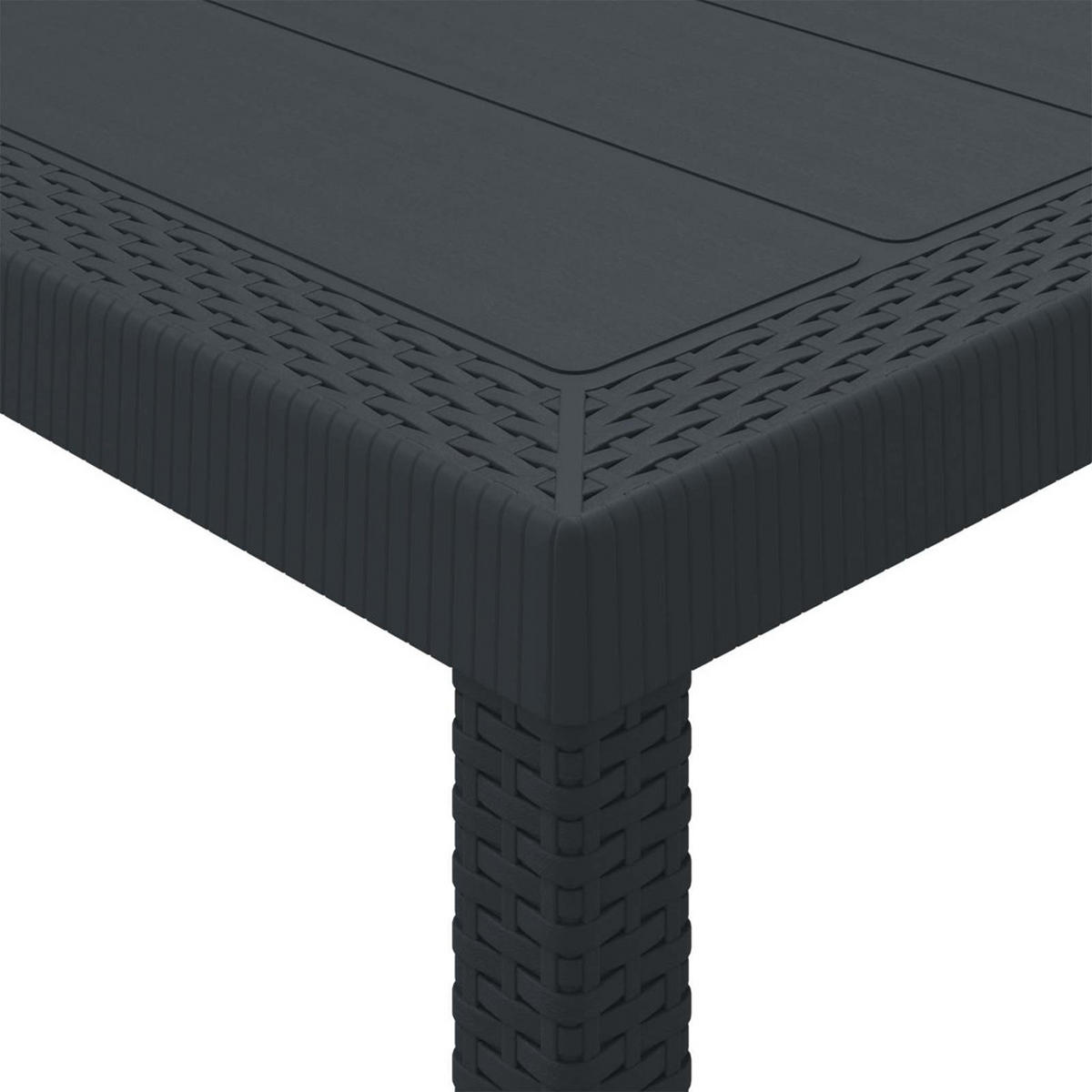 GARTENTISCH Anthrazit 100/100/73 Cm Poly-Rattan - Anthrazit, Kunststoff (100/100/73cm) - vidaXL