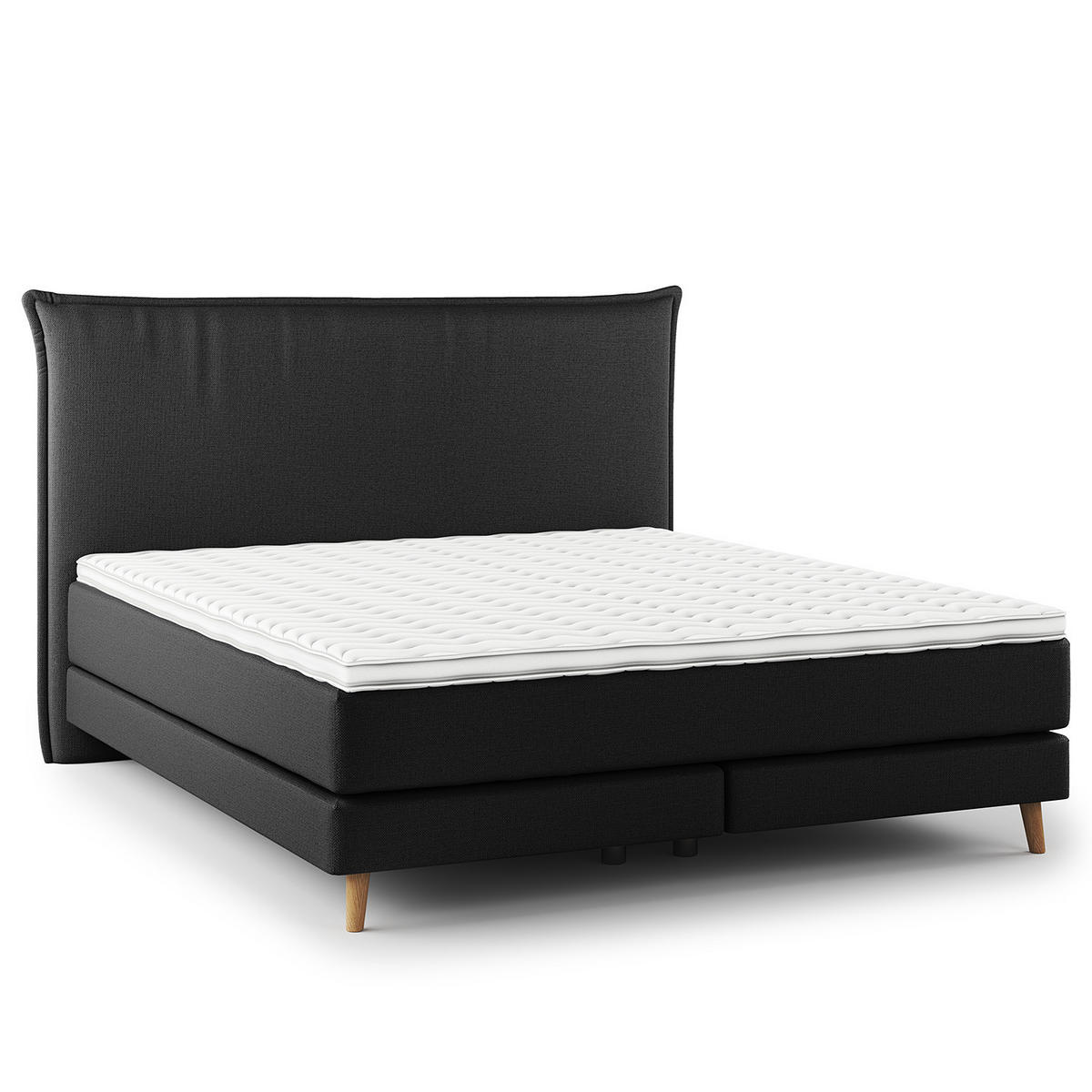 BOXSPRINGBETT - Klassisch - Schwarz, Holz (180/200cm) - home24