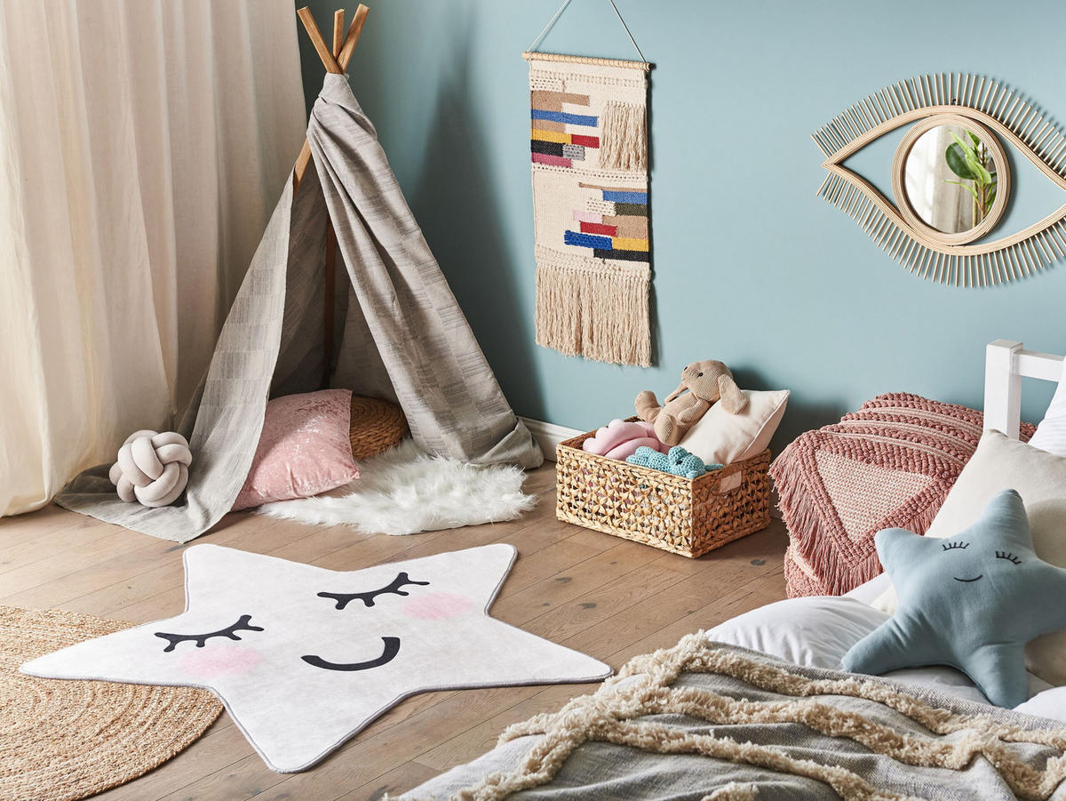 KINDERTEPPICH Sirius 120/120 cm - Weiß, Kunststoff (120/120cm) - Beliani