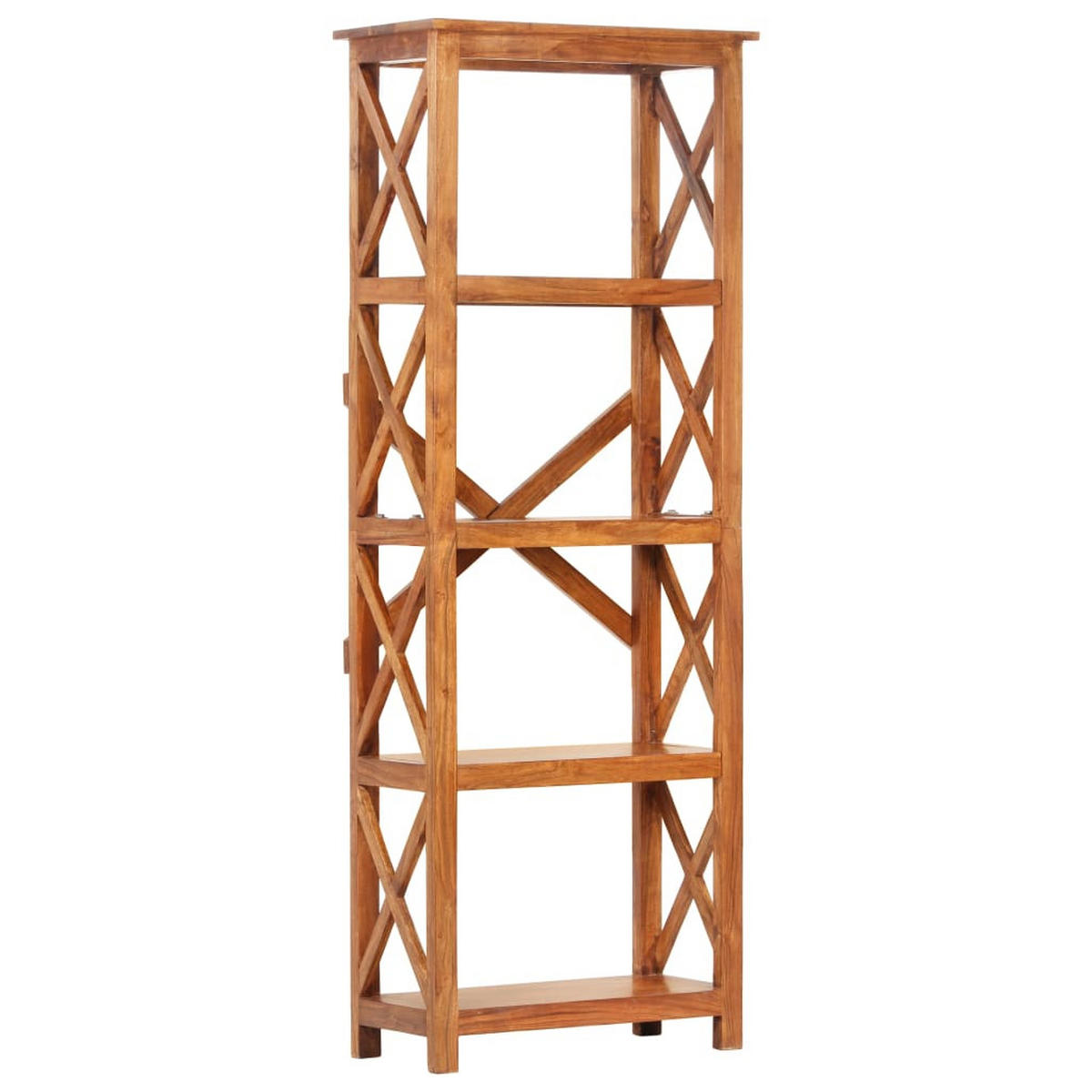 BÜCHERREGAL 60/30/160 Cm Massivholz Mit Honigfarbenem Finish - Braun, Holz (60/160/30cm) - vidaXL