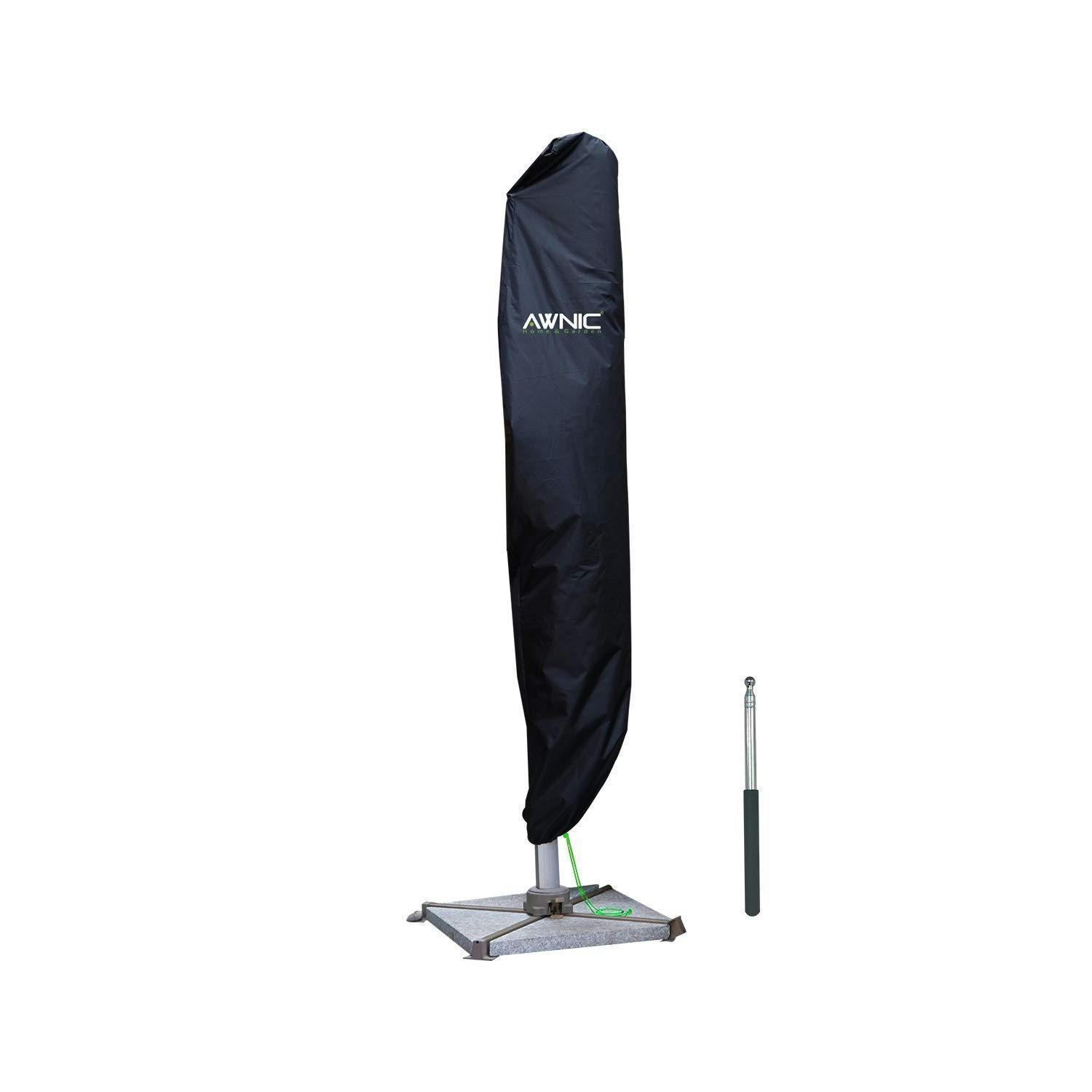 SONNENSCHIRM Schutzhülle Ampelschirm Abdeckung 265 cm Polyester Wasserdicht - Schwarz, Textil (265/70/40cm)