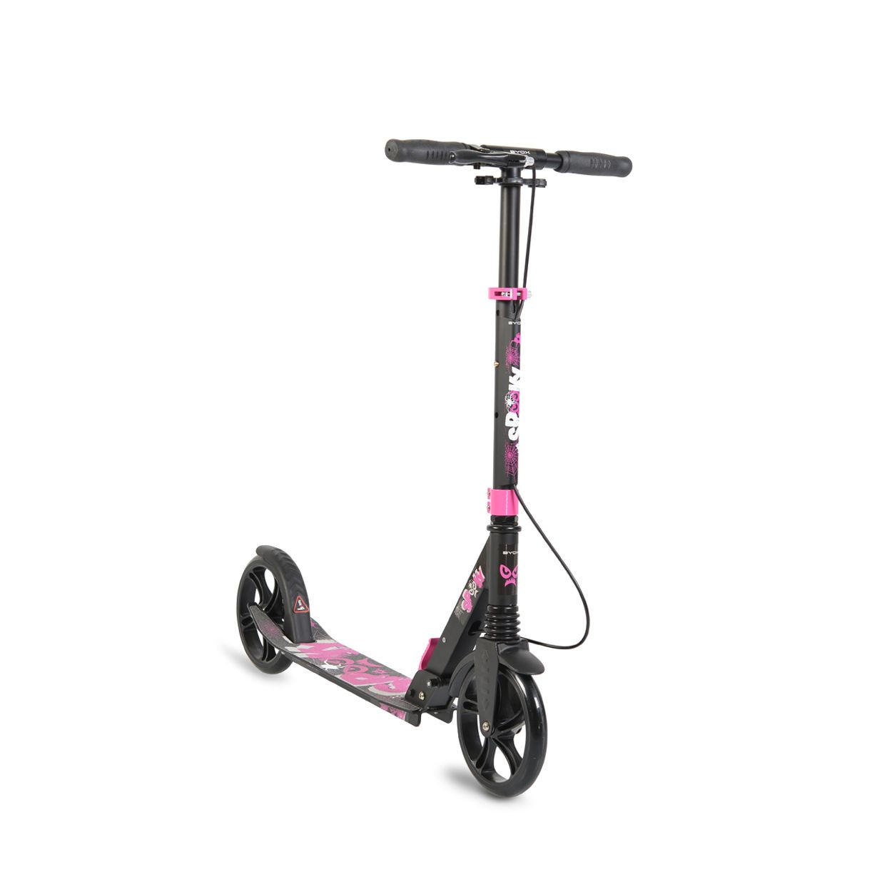 KINDERROLLER Spooky klappbar pink bis 100 kg, Bremse, Stoßdämpfer vorne, ABEC-7 - Rosa, Metall (85/40/95cm)