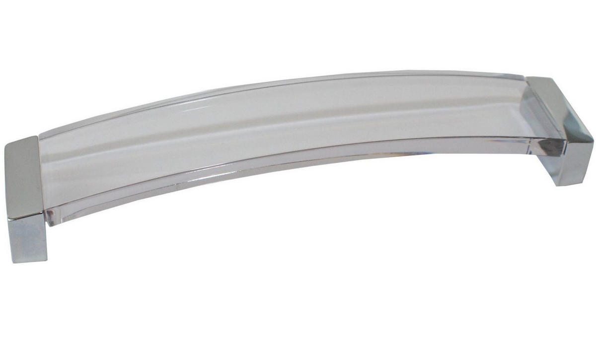 MÖBELGRIFF BA 160mm, Küchengriff Acrylglas & Chrom glänzend - Chromfarben, Metall (3.2/2.8/17cm)