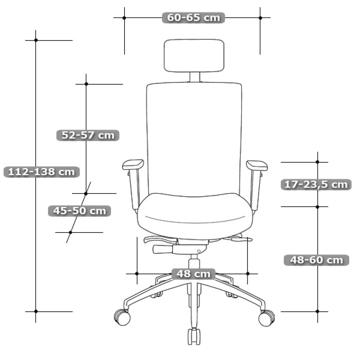 CHEFSESSEL Terox Stoff Schwarz - ergonomisch, 150 kg belastbar, Sitzhöhe 48-60cm - Schwarz, Kunststoff/Textil (65/112/60cm) - Versee