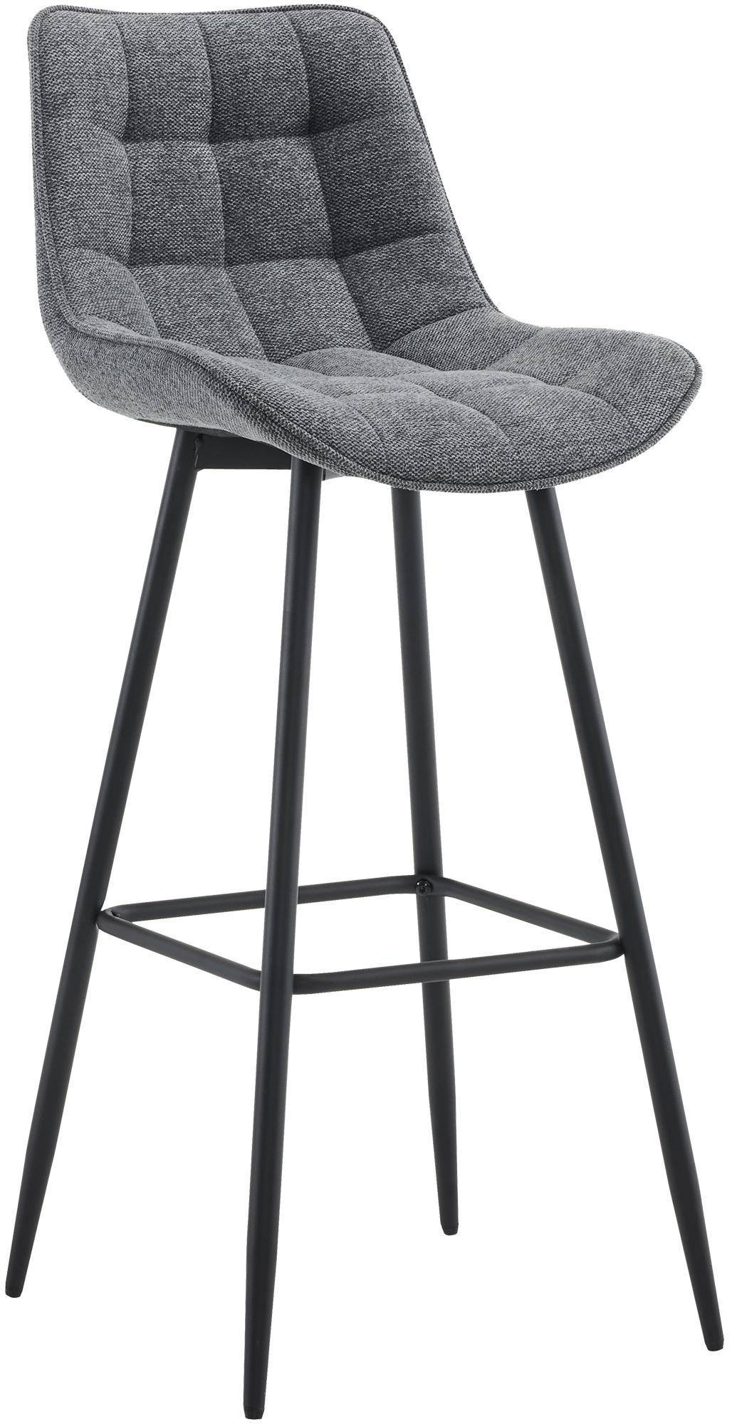 BARHOCKER Stoff dunkelgrau - Dunkelgrau/Schwarz, Textil/Metall (47/106/52cm) - CLP