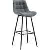 BARHOCKER SYDNEY Dunkelgrau Stoff - Dunkelgrau, Metall (47/106/52cm) - DELUKE