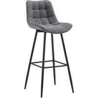 BARHOCKER SYDNEY Dunkelgrau Stoff - Dunkelgrau, Metall (47/106/52cm) - DELUKE