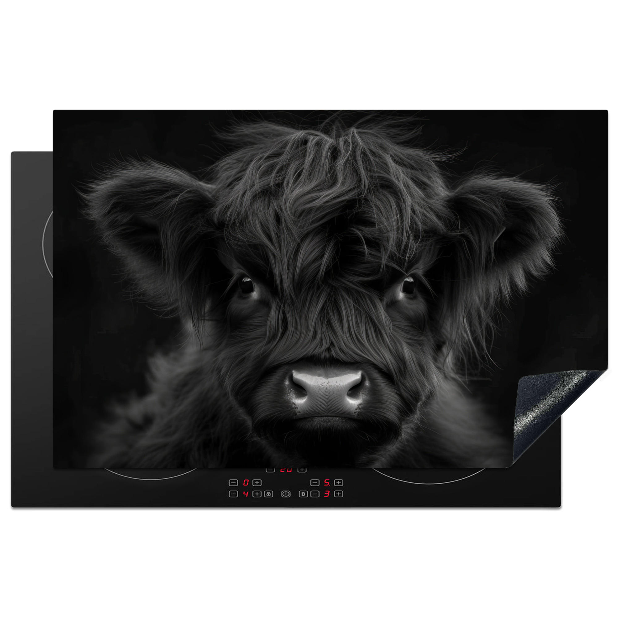 ZAŠČITA ZA INDUKCIJSKO PLOŠČO Višinsko govedo 80x52 cm cm - črna, umetna masa (80/52/0.2cm) - MuchoWow