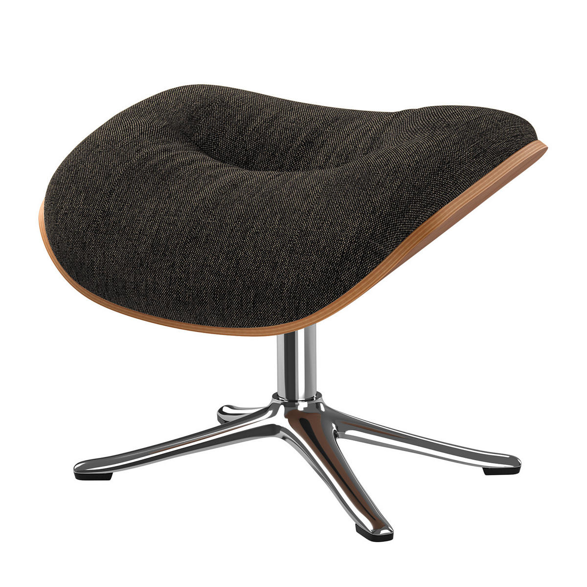 POLSTERHOCKER - Chromfarben/Schwarz, Textil/Metall (44/39/42cm) - home24