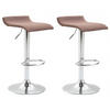 BARHOCKER 2er Set Stoff Braun - Chromfarben/Braun, Textil/Metall (36/63/39cm) - CLP
