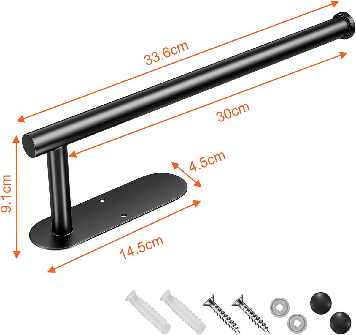 HANDTUCHSTANGE ,selbstklebend oder zum Anbohren - Grau, Metall (9.1/1/30cm) - BELZ