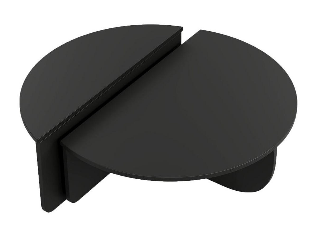 COUCHTISCH 2-teilig - Schwarz - ALOEVA - Schwarz, Holz (90/60/30cm) - Vente-Unique
